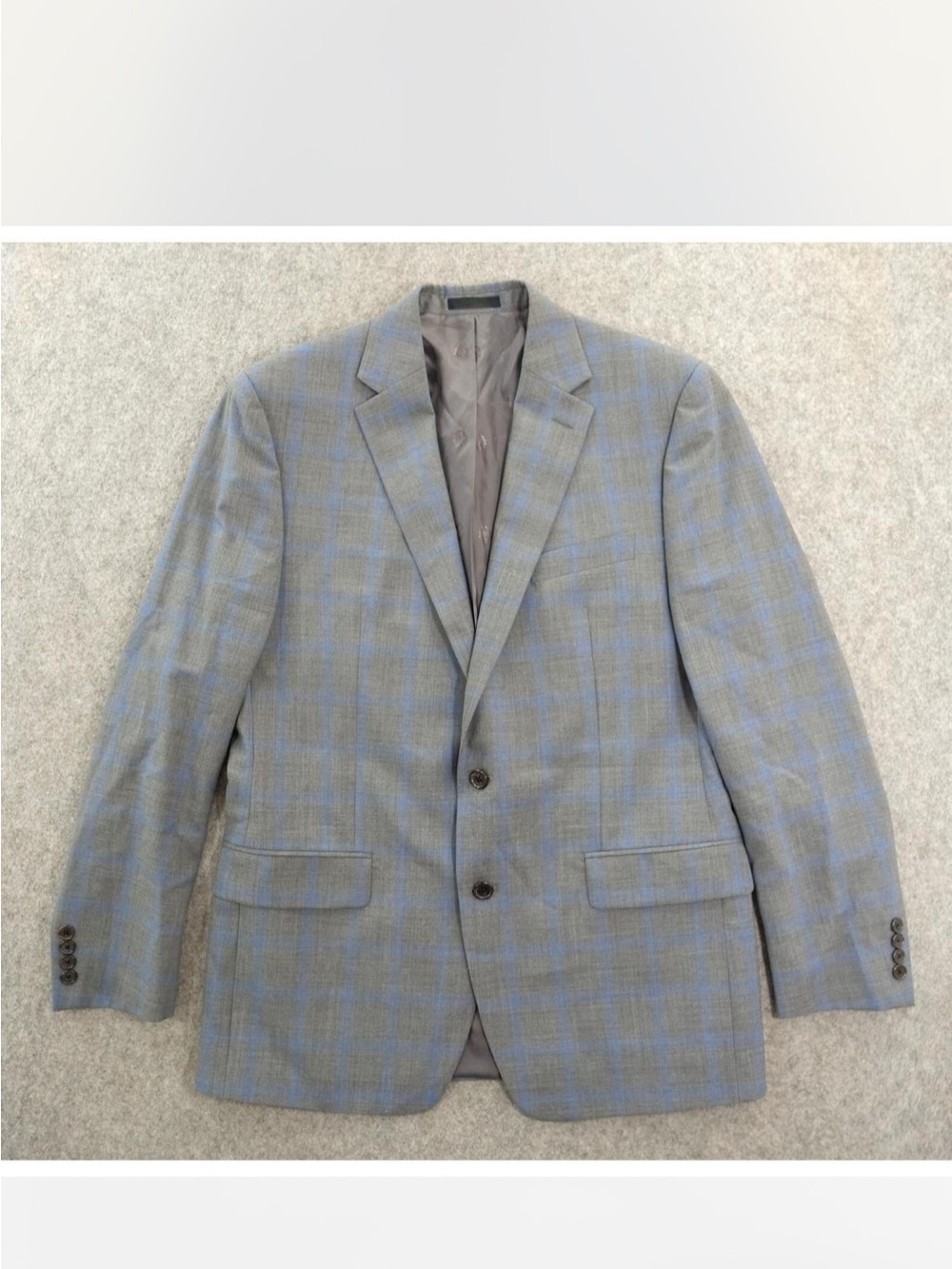 Ralph Lauren Gray Blazer with Blue Windowpane Plaid